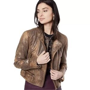 We the Free Women’s Medium faux snake Fenix Embossed Faux Leather Moto Jacket